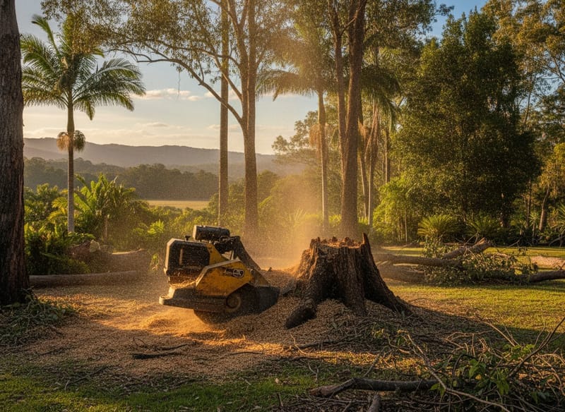 Stump Grinding performed by Mackay Arborist in the Mackay